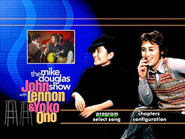 The Mike Douglas Show with John Lennon & Yoko Ono: Brazilian release, menu
