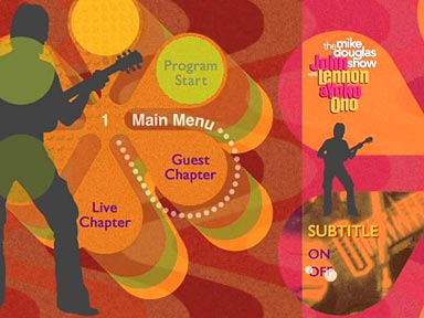 The Mike Douglas Show with John Lennon & Yoko Ono DVD - Day 1: main menu