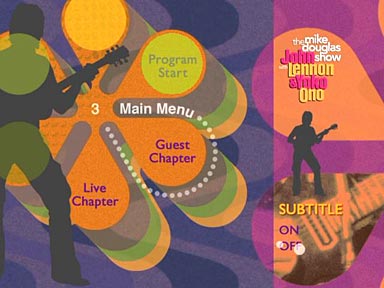 The Mike Douglas Show with John Lennon & Yoko Ono DVD - Day 3: main menu