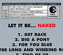 Let It Be... NAKED: copy controlled instruction (EU version, fragment)