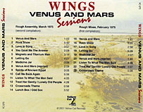 Venus And Mars Sessions: back cover